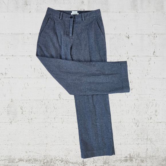 L L Bean Gray Brushed Flannel Classic Bootcut Flare Dress Pants Trousers Size 4P - Picture 1 of 7